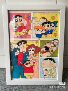 Simnida's Crayon Shin-chan Family Portrait Watercolor Painting